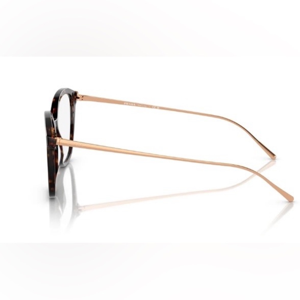 PRADA NWOT "Conceptual" VPR 11V Havana & Gold Mod Square/Cat Eye 53-17-140 Frame - Picture 3 of 16